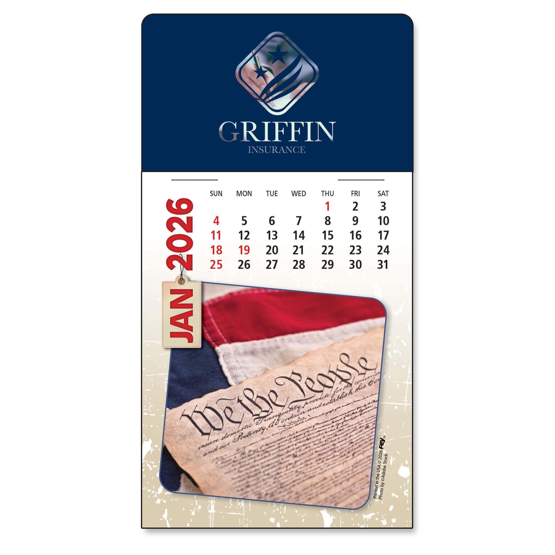 1025AM          - Adhesive Peel-N-Stick® Calendar - Americana Pad                       